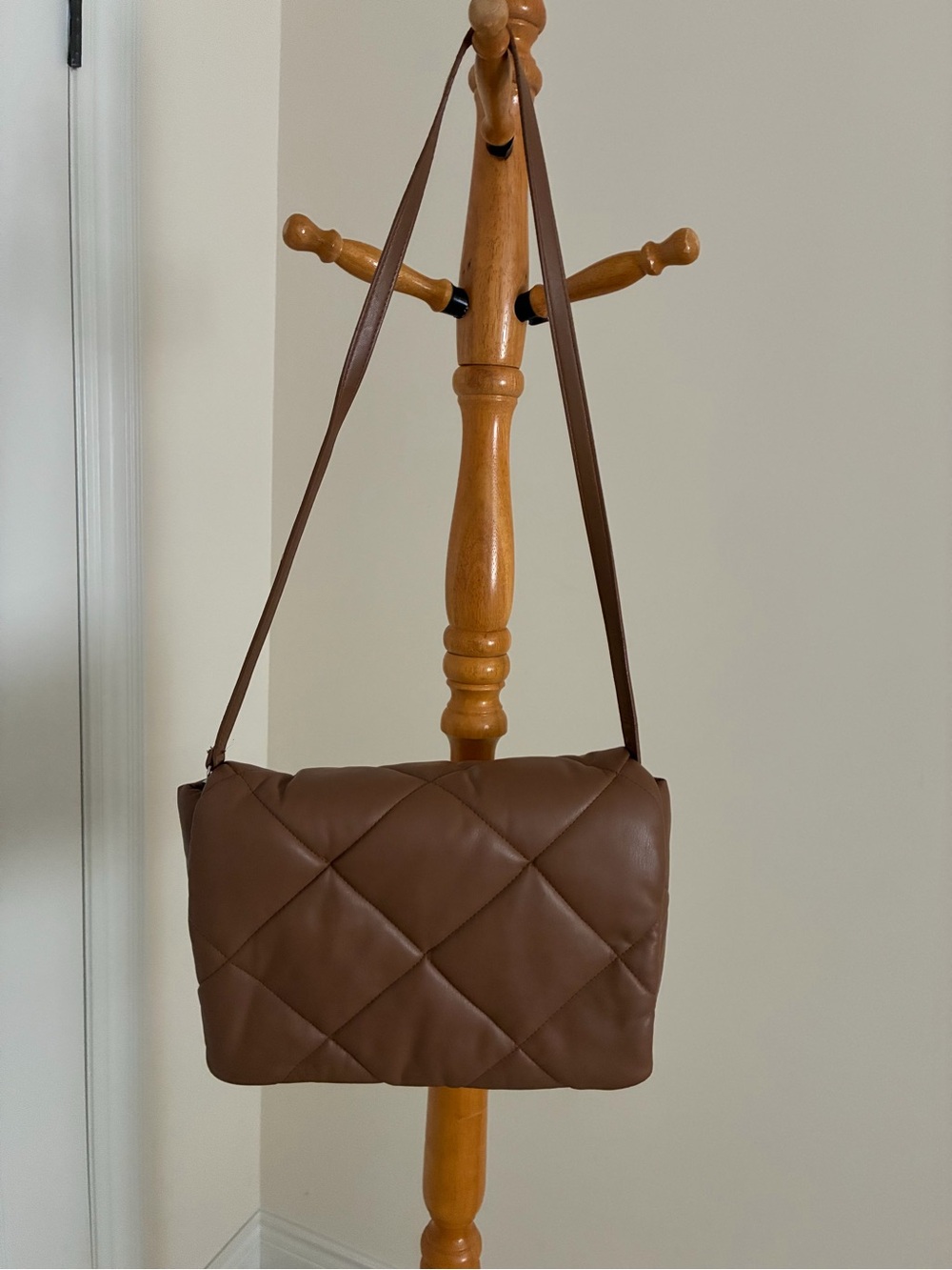 Stand Studio Brown Quilted Shoulder Bag